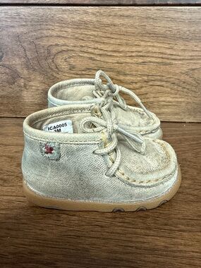 Twisted X Kids Beige Canvas Moccasin Boots